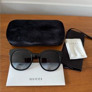 Gucci Women's Black Round Sunglasses GG0035SN 001
